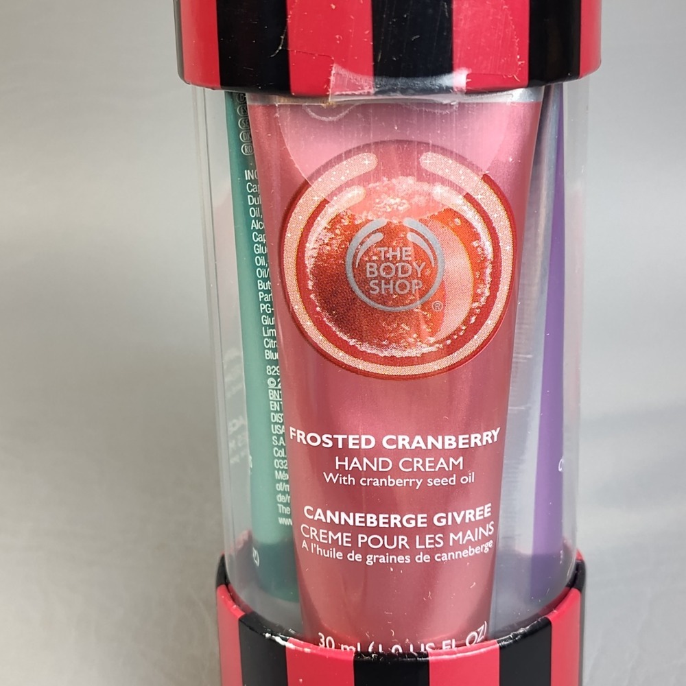 The Body Shop Seasonal Hand Cream Trio Gift Set Cranberry Plum Apple‎ 1 oz RARE - Picture 3 of 8